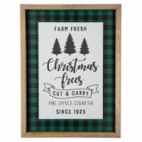 Northlight 16 Buffalo Plaid Wooden Framed Farm Fresh Christmas Trees Wall Decor