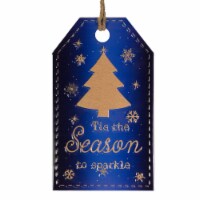 Northlight 12.25 Tis the Season to Sparkle Blue Christmas Gift Tag Wall Decoration