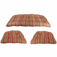 Northlight 35042408 Wicker Furniture Cushion Set, Red & Green Stripe - 3 Piece