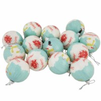 Northlight 14-Piece Snowmen 'Happy Holidays' Decoupage Christmas Ball Ornament Set,