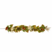 Northlight 5' x 10 Flowers with Wheat Artificial Fall Harvest Garland, Unlit