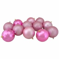 Northlight 12ct Bubblegum Pink Shatterproof 4-Finish Christmas Ball Ornaments 4  (100mm)