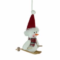 Northlight 9.5  Skiing Snowman with Red Santa Hat Christmas Ornament