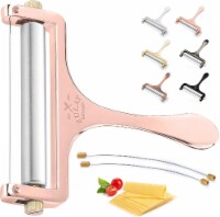 Zulay Kitchen Cheese Slicer With Wire - 2 Extra Wires Included - Rose Gold