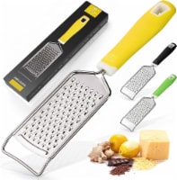 Zulay Kitchen Professional Stainless Steel Flat Handheld Cheese Grater - Yellow
