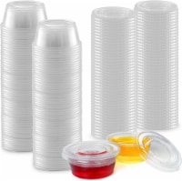 Zulay Kitchen Clear Jello Shot Cups with Lids - 50 Pc.