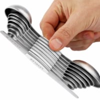 Zulay Kitchen Magnetic Measuring Spoons Set of 8 - White