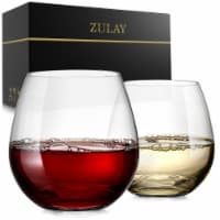 Zulay Kitchen Stemless Wine Glasses Set - 14.5 oz