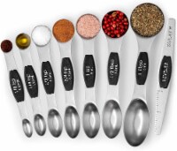 Zulay Kitchen Magnetic Measuring Spoons Set of 8 - Black