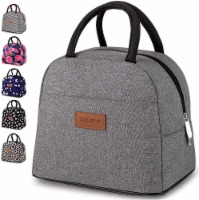 Insulated Lunch Box With Soft Padded Handles - Gray