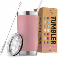 Zulay Kitchen Tumbler With Lid and Straw (Pink)