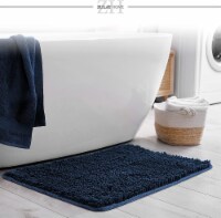 Zulay Kitchen Soft Shaggy Bathroom Rug - 20  x 30  - Midnight Blue