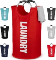 Zulay Home Laundry Basket Collapsible With Handles, Red