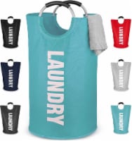 Zulay Home Laundry Basket Collapsible With Handles, Teal
