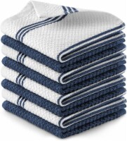 Zulay Kitchen Absorbent Kitchen Towels Cotton - Dark Blue