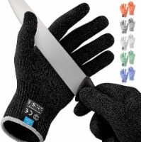 Zulay Kitchen Cut Resistant Gloves Food Grade Level 5 Protection - Black