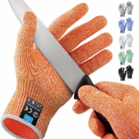 Zulay Kitchen Cut Resistant Gloves Food Grade Level 5 Protection - Orange