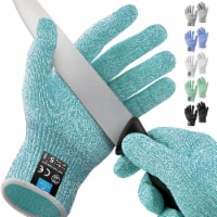 Zulay Kitchen Cut Resistant Gloves Food Grade Level 5 Protection - Teal