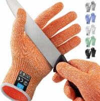Zulay Kitchen Cut Resistant Gloves Food Grade Level 5 Protection - Orange