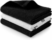Zulay Kitchen Absorbent Kitchen Towels Cotton - Black