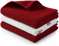 Zulay Kitchen Absorbent Kitchen Towels Cotton - Red