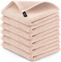 Zulay Kitchen Waffle Weave Towels - 6 Pack 12 X 12 Inch - (Light Beige) Perspective: Main