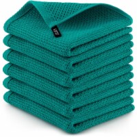 Zulay Kitchen Waffle Weave Kitchen Towels - 6 Pack 12 x 12 inch - (Teal)