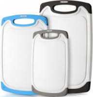 Cutting Board With Juice Grooves (3-Piece Set) - White Black Blue and Gray