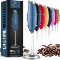 Zulay Kitchen One Touch Milk Frother - Metallic Blue