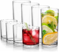 Zulay Kitchen Plastic Tumblers Drinking Glasses Set of 8 Clear