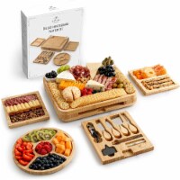 Zulay Kitchen Premium Bamboo Cheese Board Deluxe Set