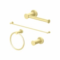 Accessories Package with Towel Rail, Hook, Ring and Toliet Paper Holder in Polished Gold
