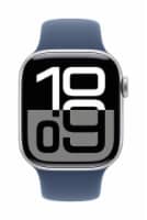 Apple Watch Series 10 GPS 42mm Silver Aluminum Case with Denim Sport Band - S/M Perspective: Main