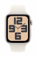 Apple Watch SE GPS 44mm Retina OLED Display Starlight Aluminum Case with Starlight Sport Band S/M Perspective: Main