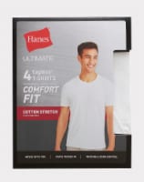Hanes® Ultimate Tagless® Comfort Fit Cotton T-Shirts - White Perspective: Main