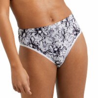 Maidenform Pure Comfort® Barely There® High Leg Floral Underwear - Black/White Perspective: Main