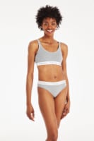 Hanes Originals Ultimate Women's Cotton Stretch Bikini Underwear - 3 Pack - Gray