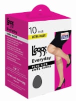 LEGGS EVERYDAY Plus Size Knee High Sheer Toe Q00J99 Off Black one size