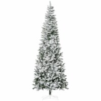 9' Artificial White Flocked Christmas Tree Pencil Tree Holiday Home Decoration
