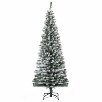 6' Artificial Snow Flocked Christmas Holiday Pencil Tree Winter Xmas Decoration