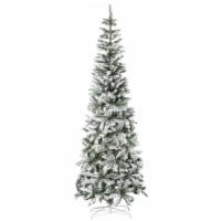 7.5' Artificial White Flocked Christmas Tree Pencil Tree Holiday Home Décor