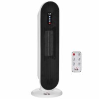 Portable Oscillating Ceramic Space Heater w/ Remote & Tip-Over Protection, White