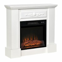 32  Electric Fireplace Mantel TV Stand Log Heater Insert w/ Remote, 1400W, White