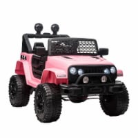 12V Battery Powered Kids Ride On Car Off Road Truck Toy w/ Parent Remote, Pink