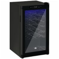 34  Wine Beverage Cooler Refrigerator w/ 33 Bottle Capacity & LCD Screen, Black