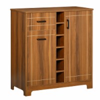 6 Bottle Wine Storage Rack Cabinet Buffet Sideboard with 2 Cupboards & 1 Drawer