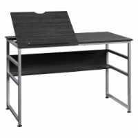 Tiltable Drafting Table Home Office Computer Desk w/ Open Shelf, Black