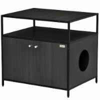 Pet Cat Litter Box w/ Easy-entry, Wide Surface, Adjustable Shelves, Magnet Doors