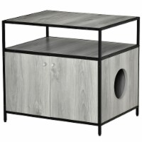 Pet Cat Litter Box w/ Easy-entry, Wide Surface, Adjustable Shelves, Magnet Doors