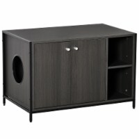 Pet Cat Litter Box w/ Easy-entry, Wide Surface, Adjustable Shelves, Magnet Doors